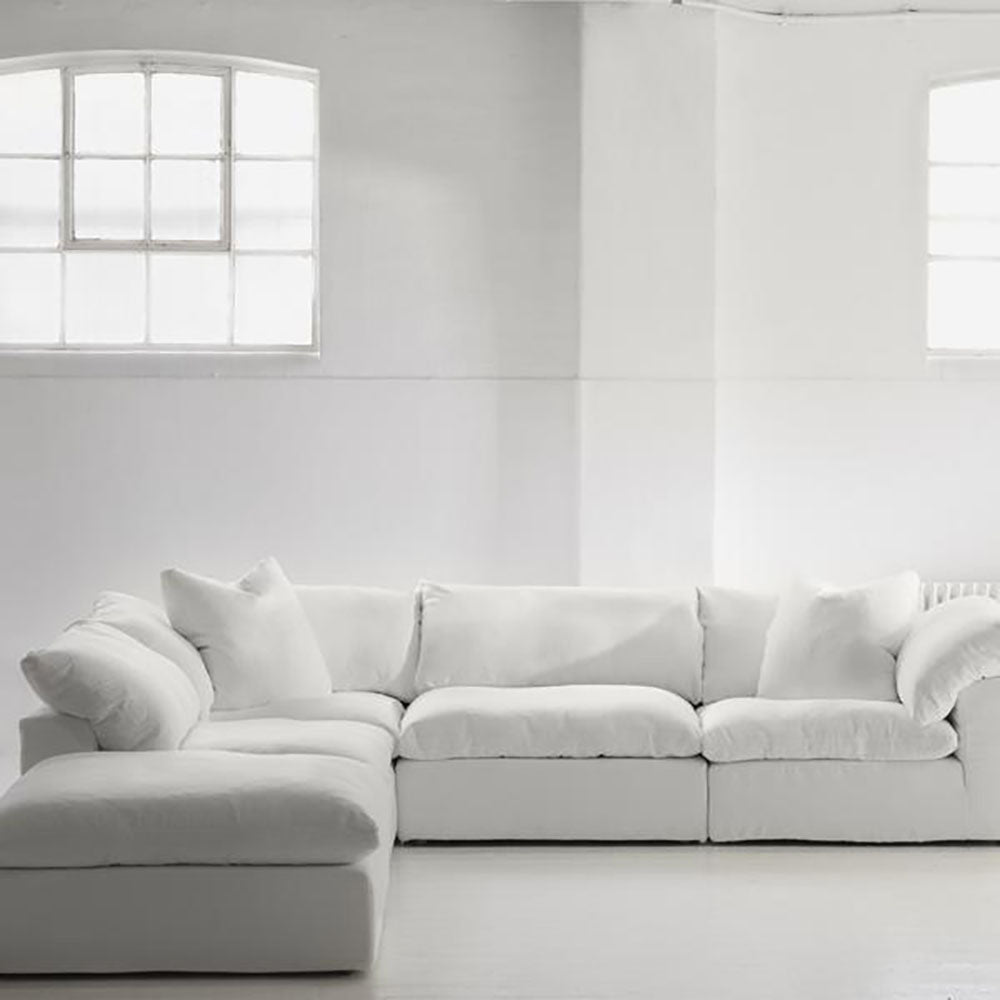 Andrew Martin Truman Sectional Sofa in White Linen