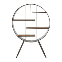 Olivia's Terra Metal & Wood Round Shelf Unit