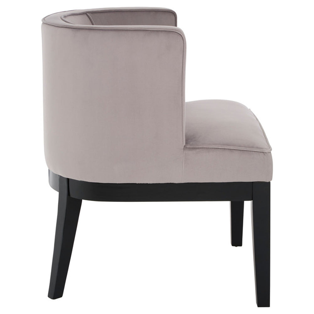 Daxi Rounded Velvet Chair - Light Grey Premier 5
