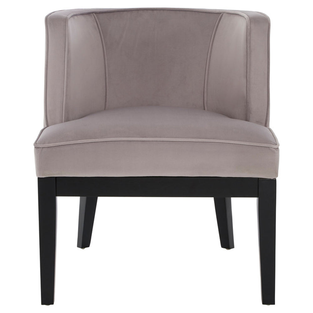 Daxi Rounded Velvet Chair - Light Grey Premier 1