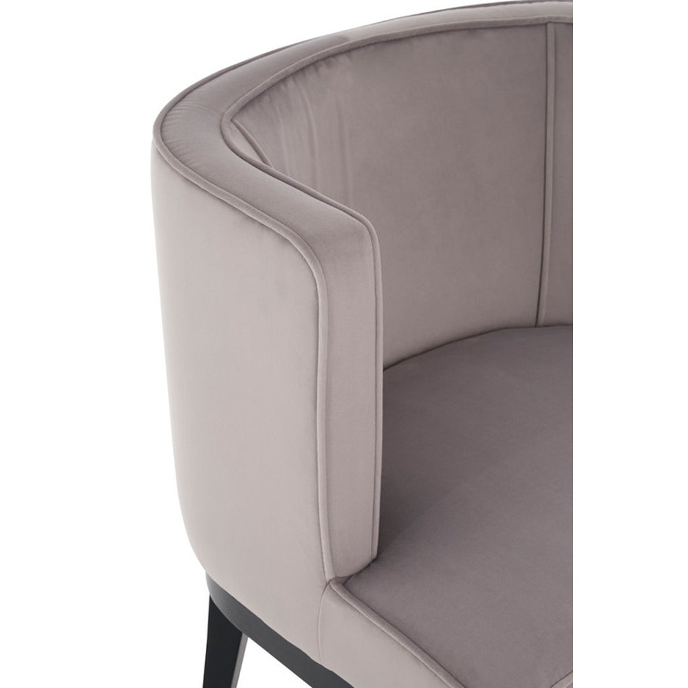 Daxi Rounded Velvet Chair - Light Grey Premier 6