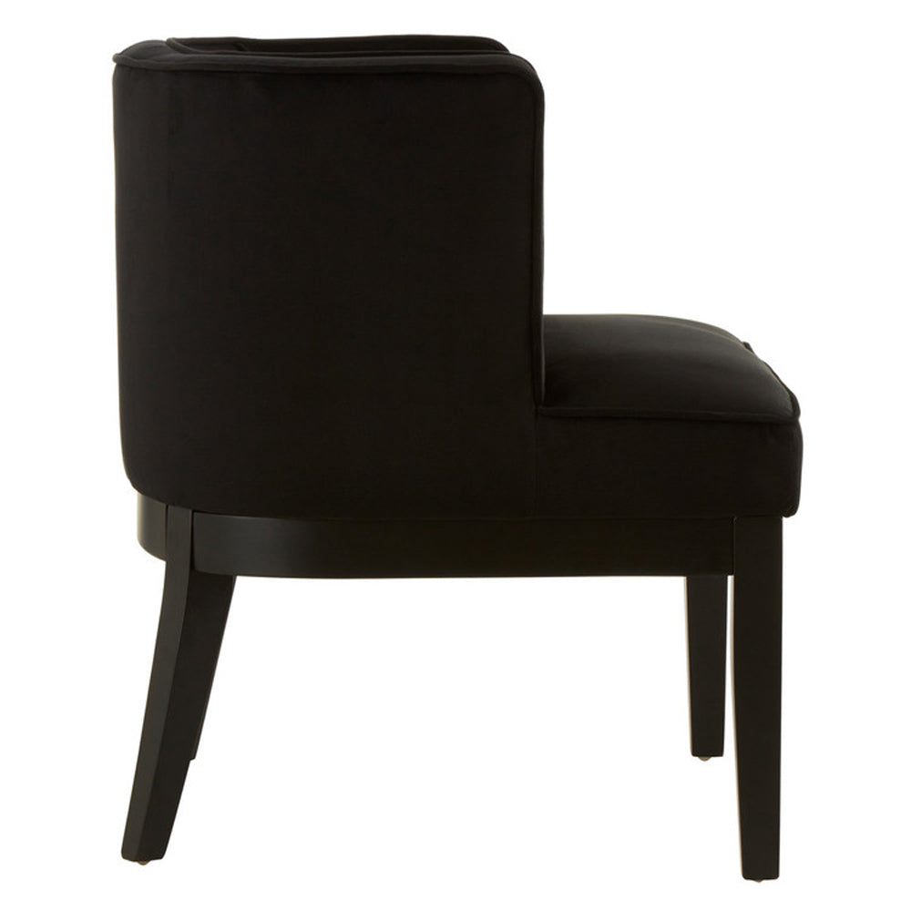 Olivia's Luxe Collection - Daxi Rounded Light Black Velvet Chair