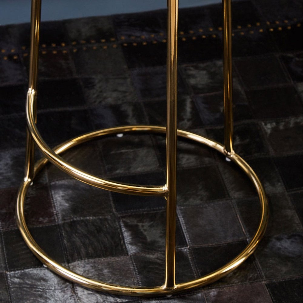 Minerva Velvet Bar Stool - Grey & Gold Premier 4