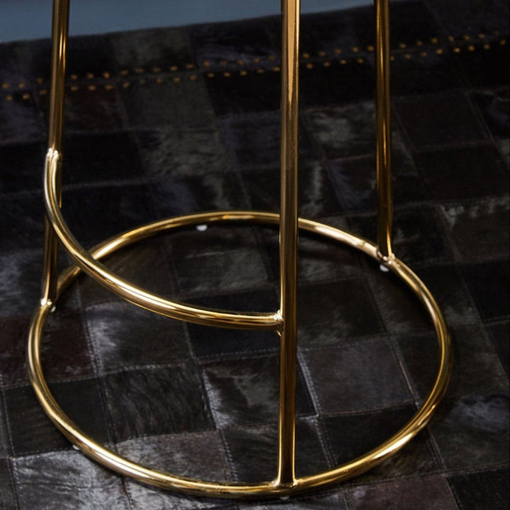 Minerva Velvet Bar Stool - Grey & Gold Premier 4