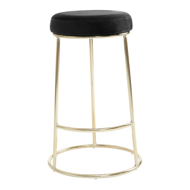Minerva Velvet Bar Stool - Black & Gold Premier 1