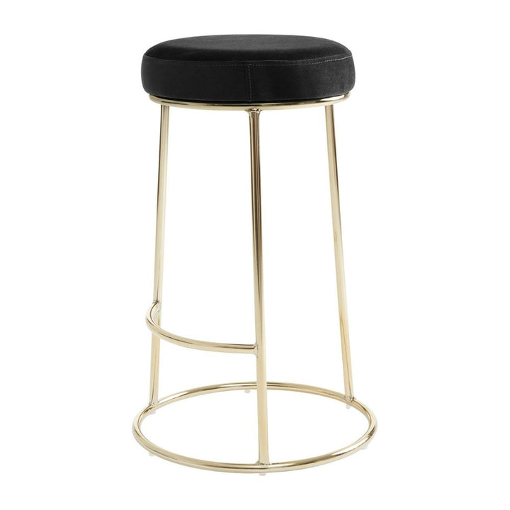 Minerva Velvet Bar Stool - Black & Gold Premier 5