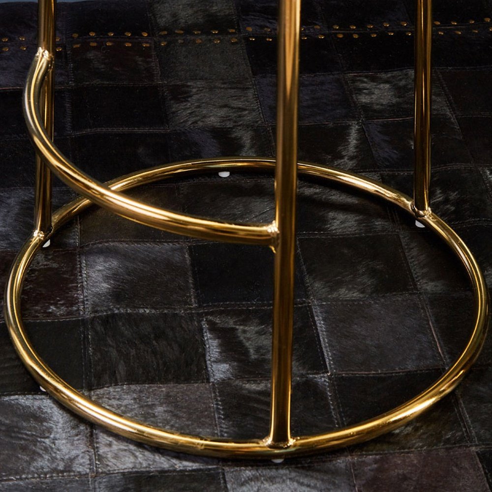 Minerva Velvet Bar Stool - Black & Gold Premier 4