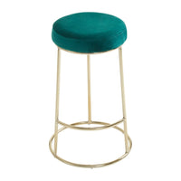 Olivia's Minerva Bar Stool in Emerald Green Velvet & Gold