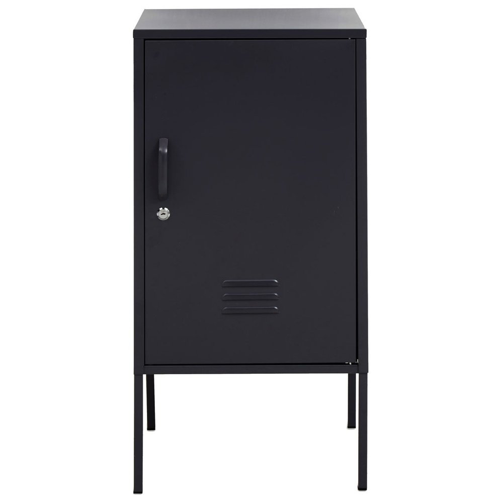 Olivia's Asher 1 Drawer Metal Lockable Cabinet in Black