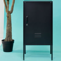 Olivia's Asher 1 Drawer Metal Lockable Cabinet in Black