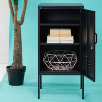 Olivia's Asher 1 Drawer Metal Lockable Cabinet in Black