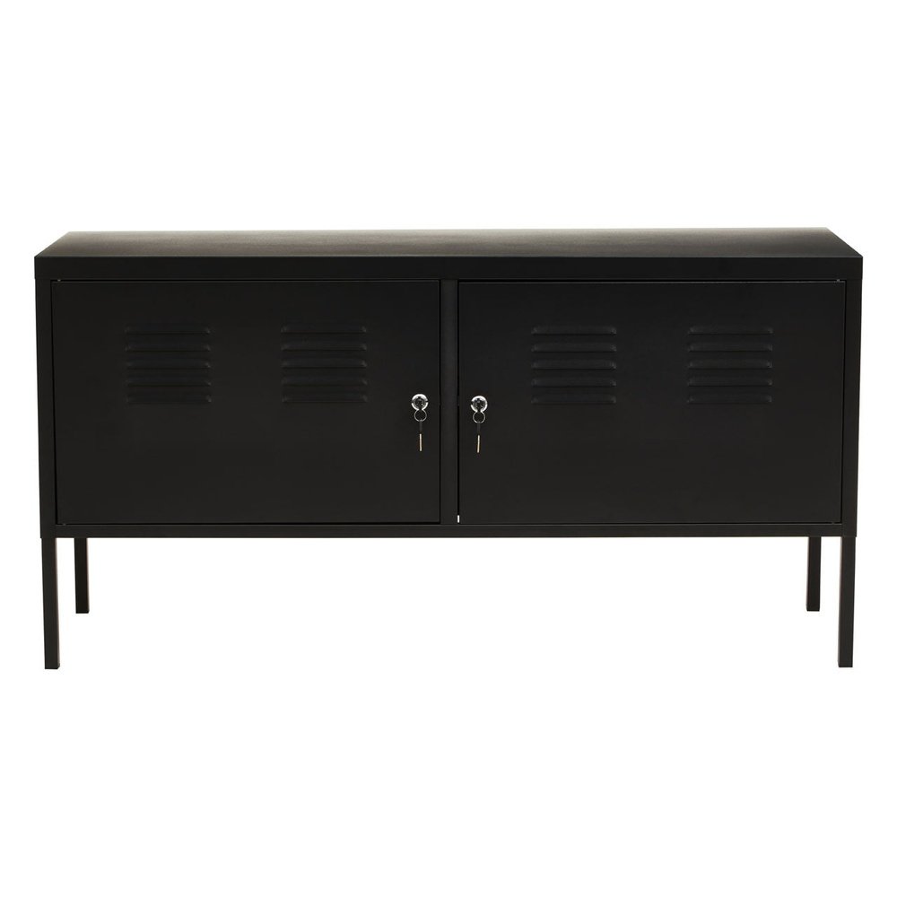 Olivia's Asher 2 Drawer Metal Lockable Cabinet in Black