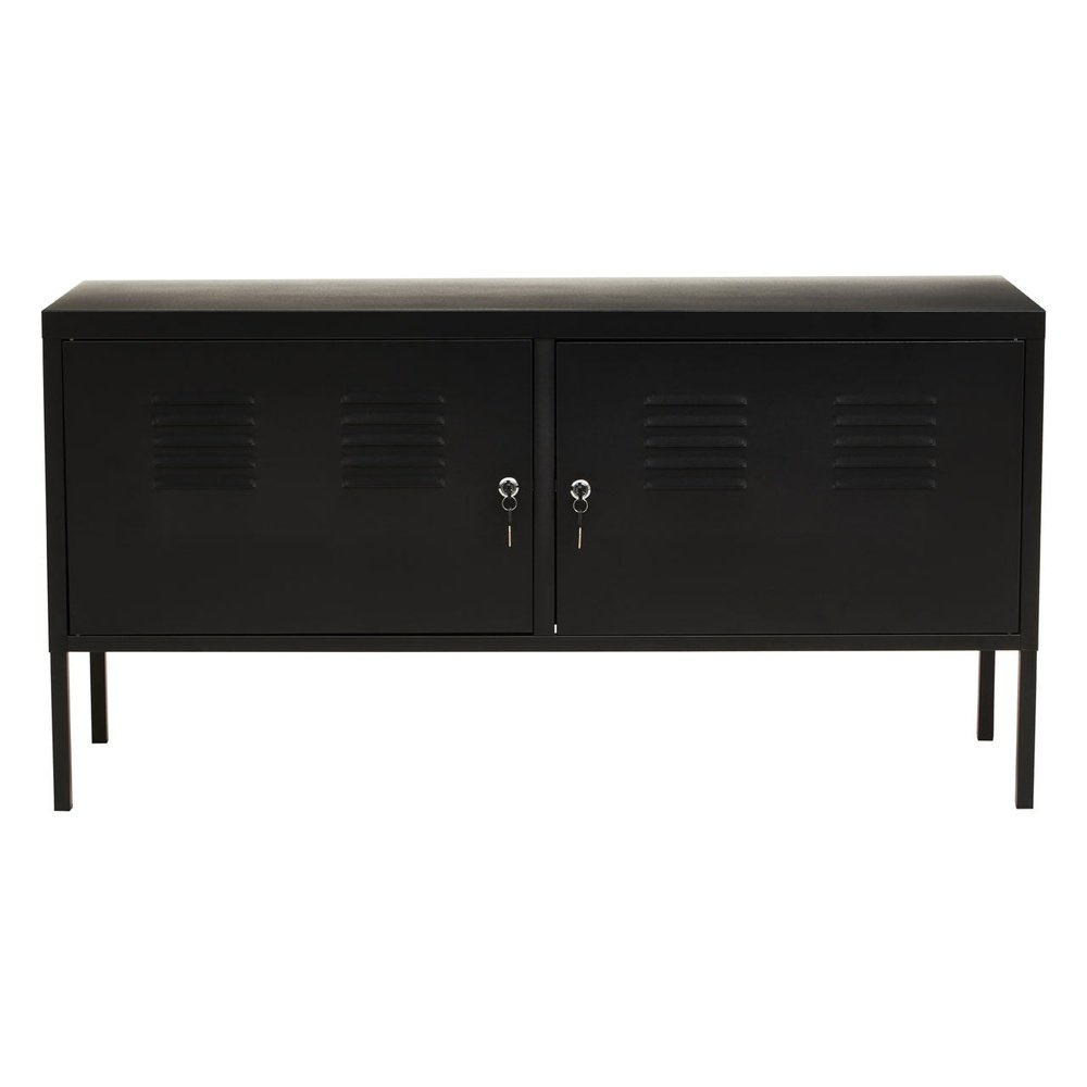 Asher 2 Drawer Metal Lockable Cabinet - Black Premier 1