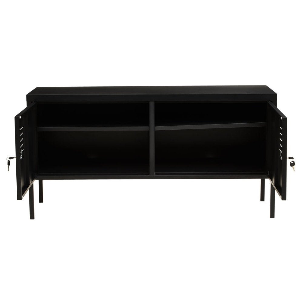 Asher 2 Drawer Metal Lockable Cabinet - Black Premier 5