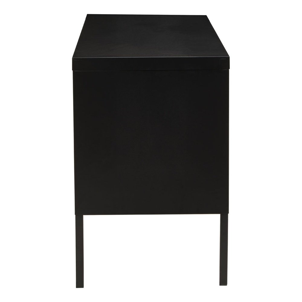 Olivia's Asher 2 Drawer Metal Lockable Cabinet in Black