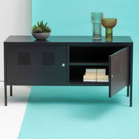 Olivia's Asher 2 Drawer Metal Lockable Cabinet in Black