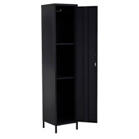 Olivia's Asher 1 Tall Drawer Metal Lockable Cabinet in Black