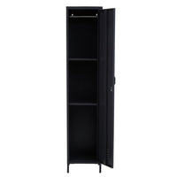 Olivia's Asher 1 Tall Drawer Metal Lockable Cabinet in Black