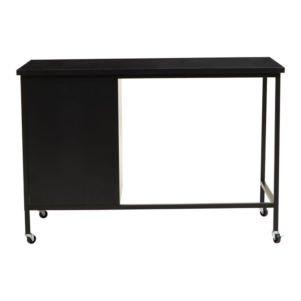 Asher 3 Drawer Metal Desk with Wheels - Black Premier 8