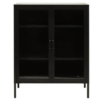 Olivia's Soft Industrial Collection - Ariella Two Door Cabinet in Black