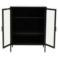 Olivia's Soft Industrial Collection - Ariella Two Door Cabinet in Black