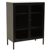 Olivia's Soft Industrial Collection - Ariella Two Door Cabinet in Black