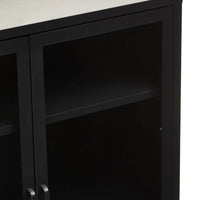 Olivia's Soft Industrial Collection - Ariella Two Door Cabinet in Black