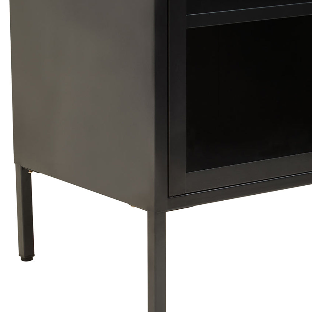 Olivia's Soft Industrial Collection - Ariella Two Door Cabinet in Black