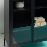 Olivia's Soft Industrial Collection - Ariella Two Door Cabinet in Black