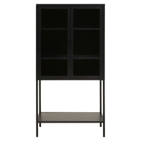 Olivia's Soft Industrial Collection - Ariella Two Door Cabinet with Shelf in Black