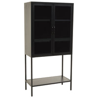 Olivia's Soft Industrial Collection - Ariella Two Door Cabinet with Shelf in Black