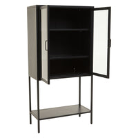 Olivia's Soft Industrial Collection - Ariella Two Door Cabinet with Shelf in Black