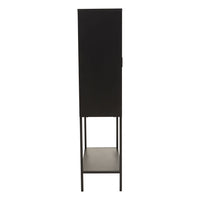 Olivia's Soft Industrial Collection - Ariella Two Door Cabinet with Shelf in Black