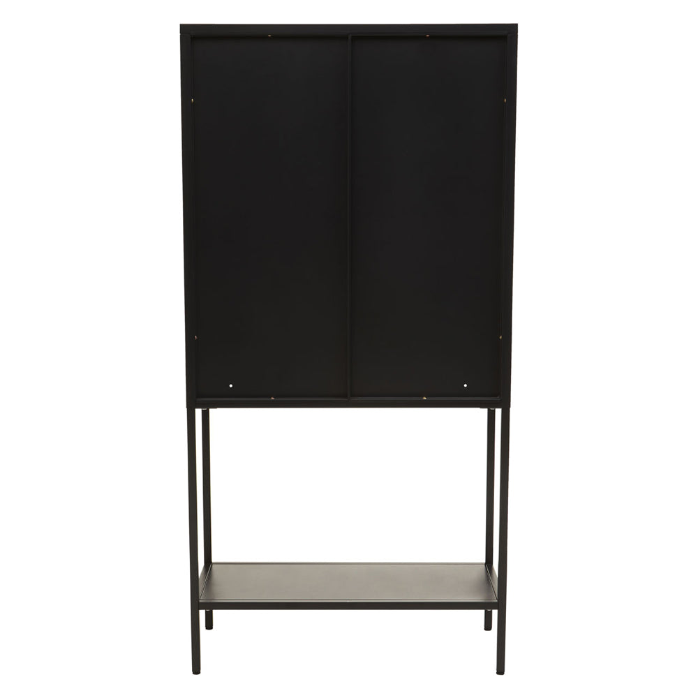 Olivia's Soft Industrial Collection - Ariella Two Door Cabinet with Shelf in Black