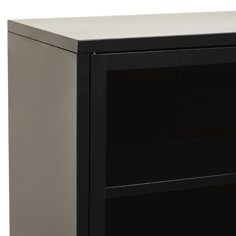 Olivia's Soft Industrial Collection - Ariella Two Door Cabinet with Shelf in Black