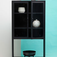Olivia's Soft Industrial Collection - Ariella Two Door Cabinet with Shelf in Black