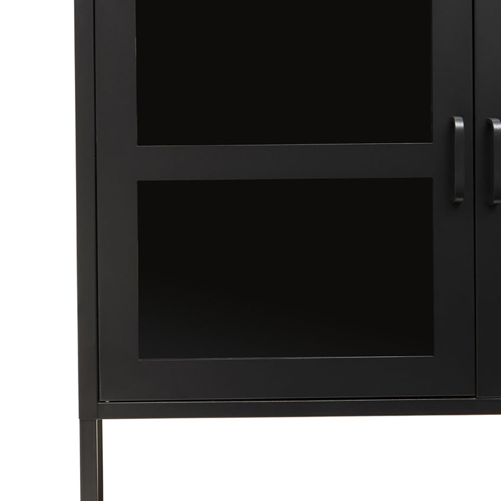 Olivia's Soft Industrial Collection - Ariella Three Door Sideboard in Black