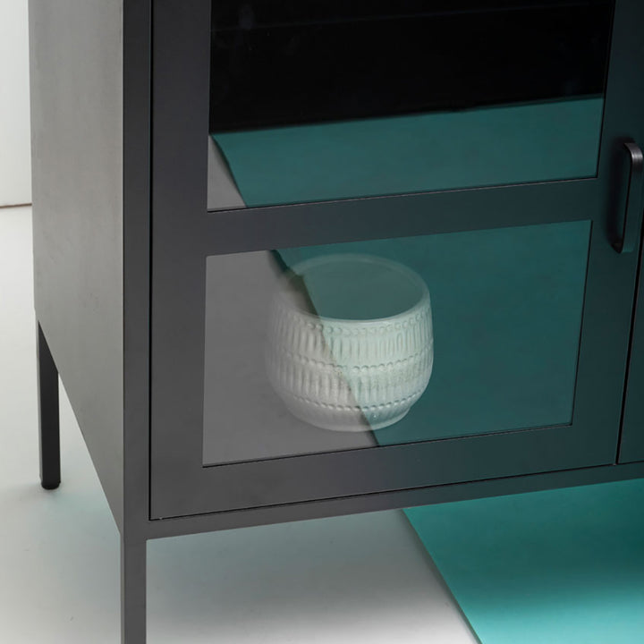 Soft Industrial Collection Ariella Three Door Sideboard - Black Premier 5