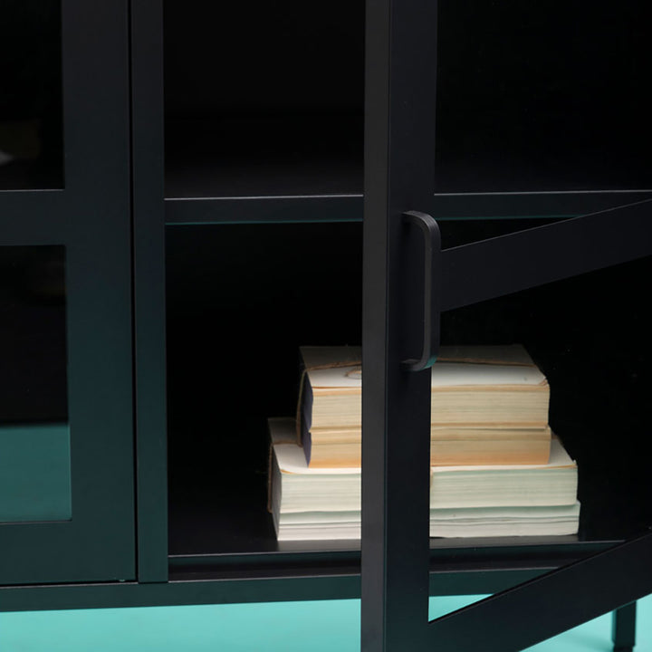 Soft Industrial Collection Ariella Three Door Sideboard - Black Premier 4