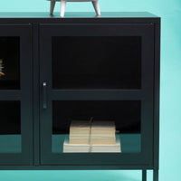 Olivia's Soft Industrial Collection - Ariella Three Door Sideboard in Black