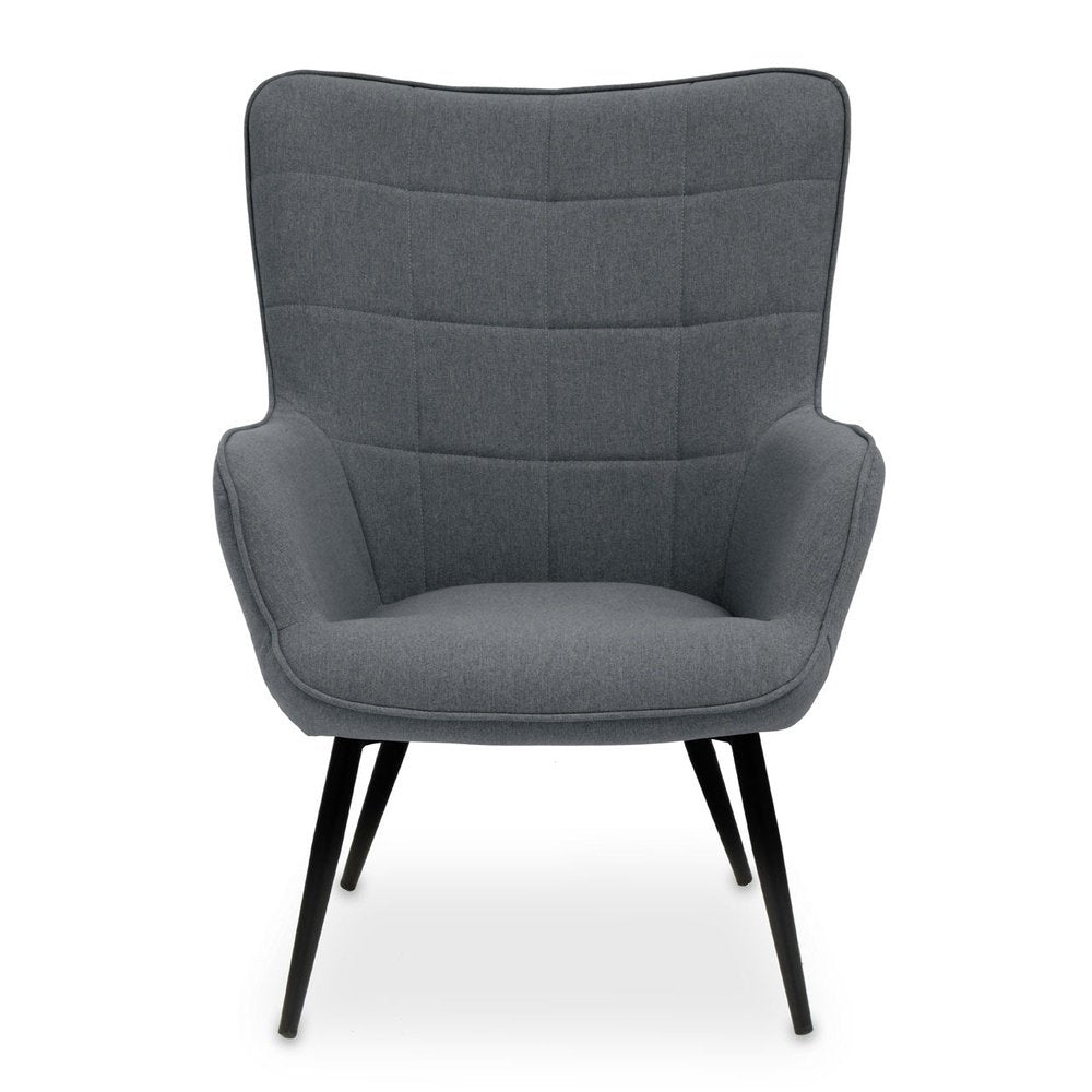 Scarlett Accent Chair - Grey Fabric & Black Legs Premier 1