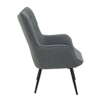 Olivia's Scarlett Accent Chair in Grey Fabric & Black Legs