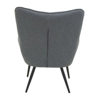 Olivia's Scarlett Accent Chair in Grey Fabric & Black Legs