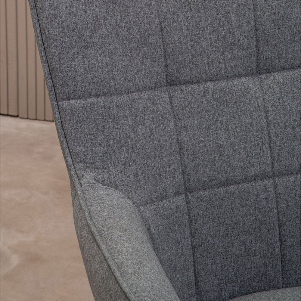 Olivia's Scarlett Accent Chair in Grey Fabric & Black Legs