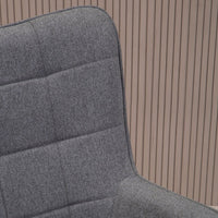 Olivia's Scarlett Accent Chair in Grey Fabric & Black Legs