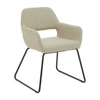 Olivia's Sonny Dining Chair in Natural Fabric & Black Legs