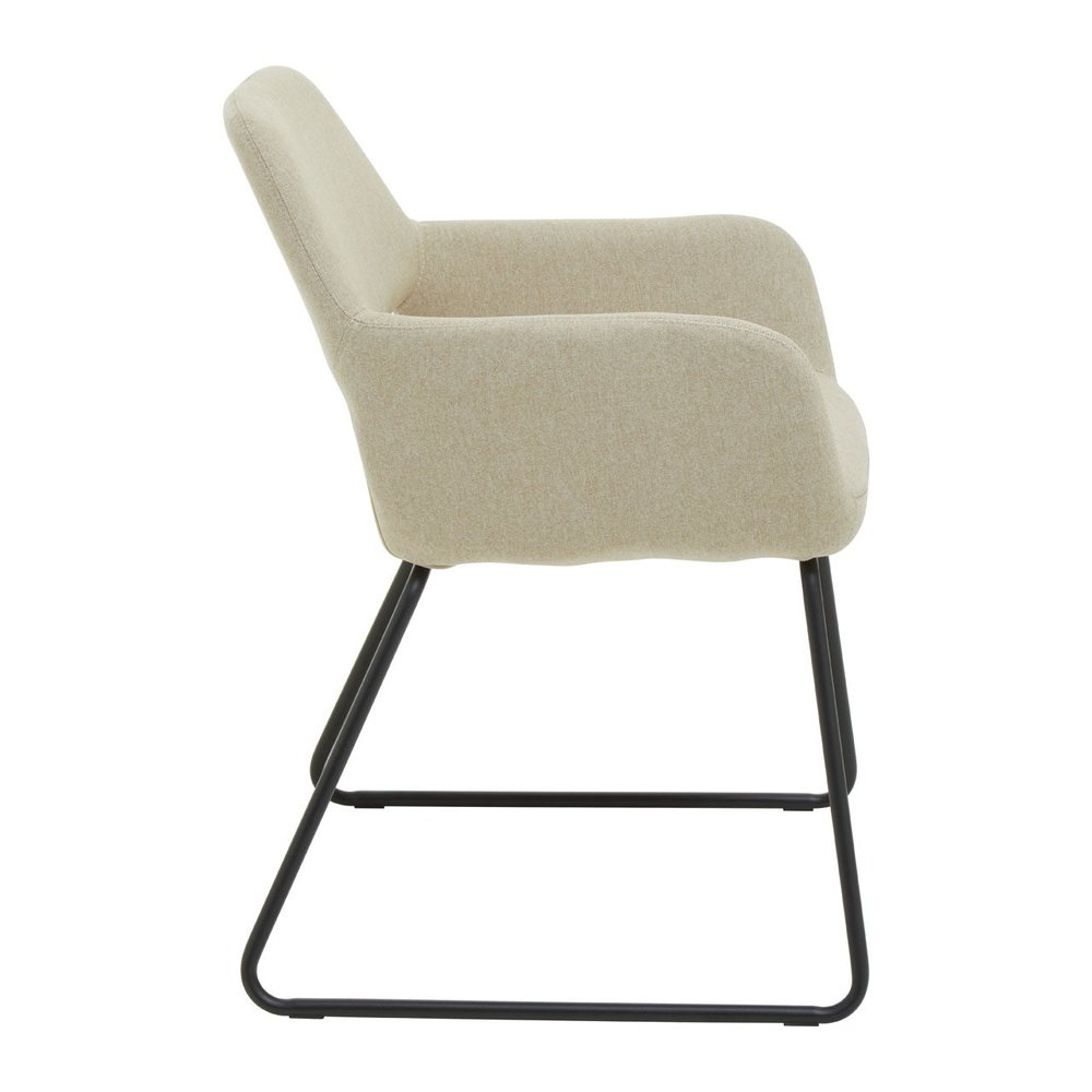 Olivia's Sonny Dining Chair in Natural Fabric & Black Legs