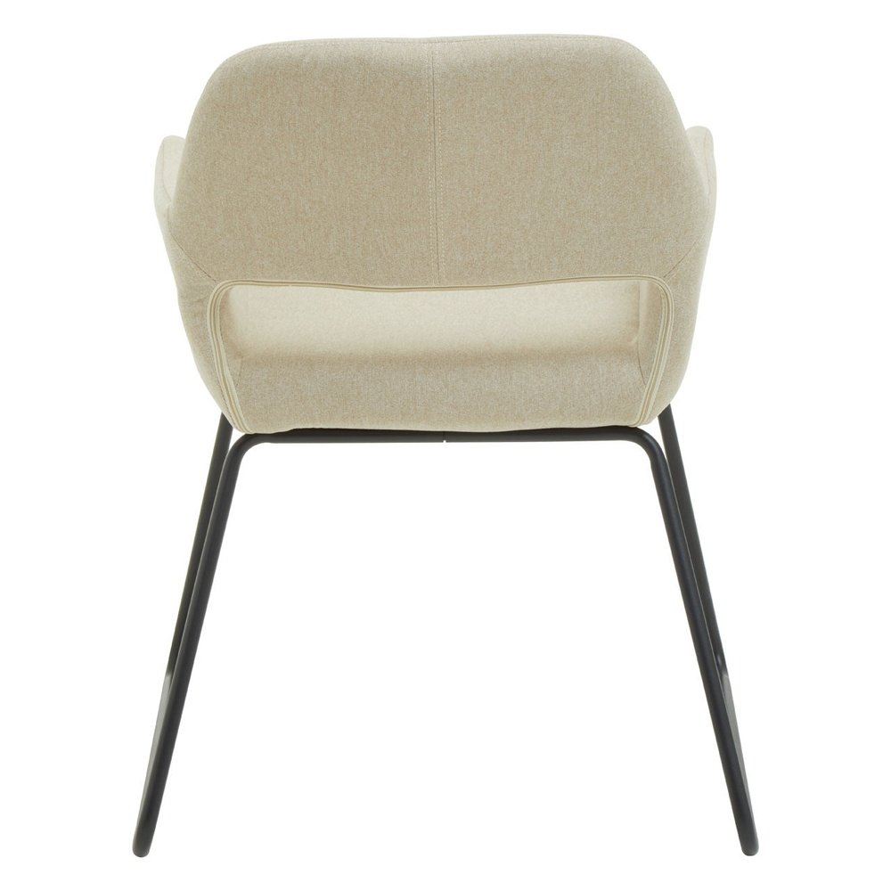 Olivia's Sonny Dining Chair in Natural Fabric & Black Legs