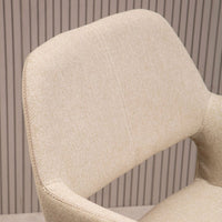 Olivia's Sonny Dining Chair in Natural Fabric & Black Legs