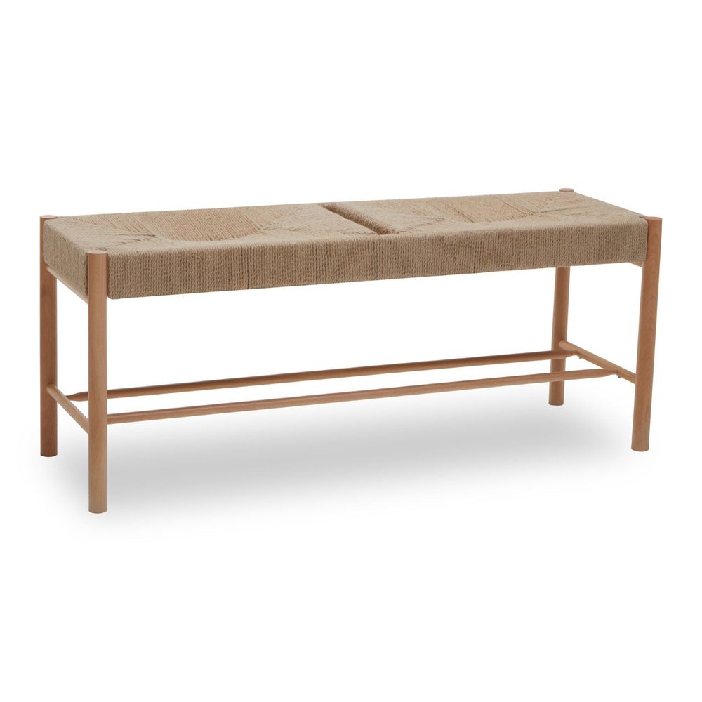 Olivia's Beckett Bench Natural Rope & Natural Wood Frame